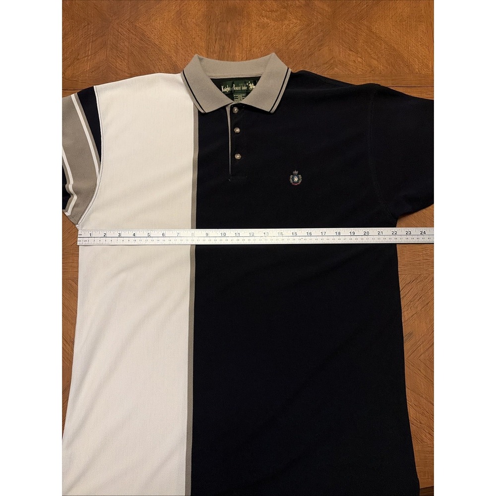 VTG Knights Of The Round Table Men's XL Thick Short Sleeve Polo Rugby Colorblock - Picture 7 of 13
